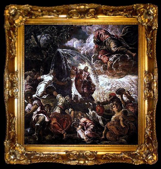 framed  Jacopo Tintoretto Moses schlagt Wasser aus dem Felsen, ta009-2